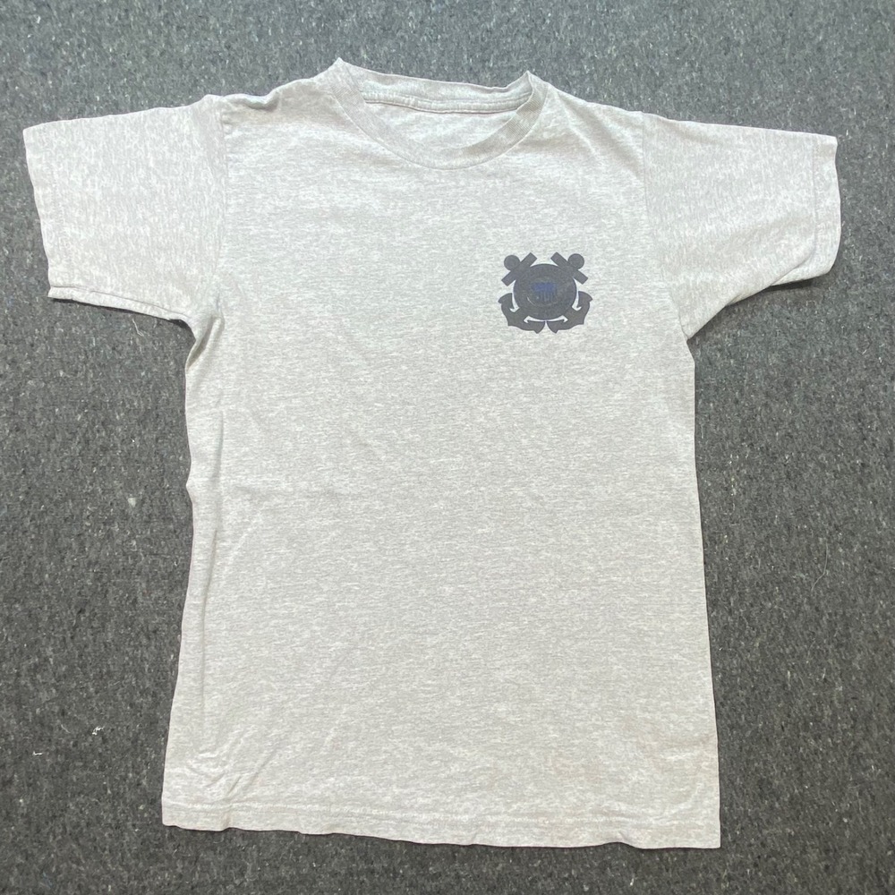Coast Guard T Shirt Small Mens Gray Short Sleeve Military Back Graphic‎ Tee USCG